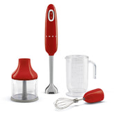 Smeg Hand Blender with Acessories 50's Style Aesthetic - Red