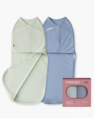 Momcozy Easy Swaddle Wrap 0-3M, 2-Pack - Blue & Green (Serenity)