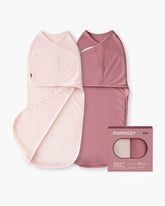 Momcozy Easy Swaddle Wrap 0-3M, 2-Pack - Pink (Bloom)