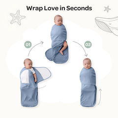 Momcozy Easy Swaddle Wrap 0-3M, 2-Pack - Blue & Green (Serenity)