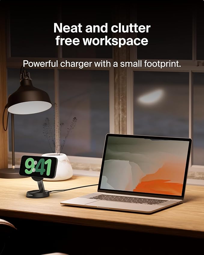 BELKIN BOOSTCHARGE PRO CONVERTIBLE MAGNETIC WIRELESS CHARGING STAND WITH QI2 15W - Black