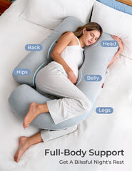 Momcozy U-Shaped Cooling Fabric Pregnancy Pillow