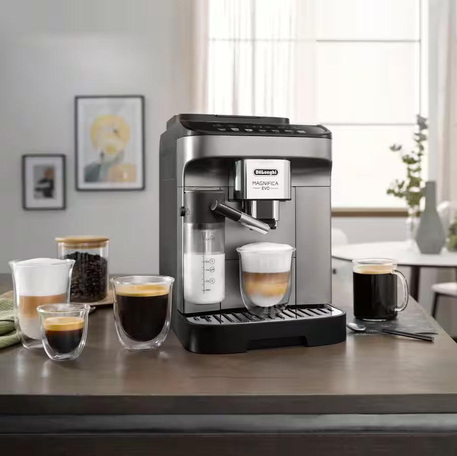 Delonghi Magnifica Evo Automatic Espresso Machine with Coffee Grinder and Milk Tank Water Filter