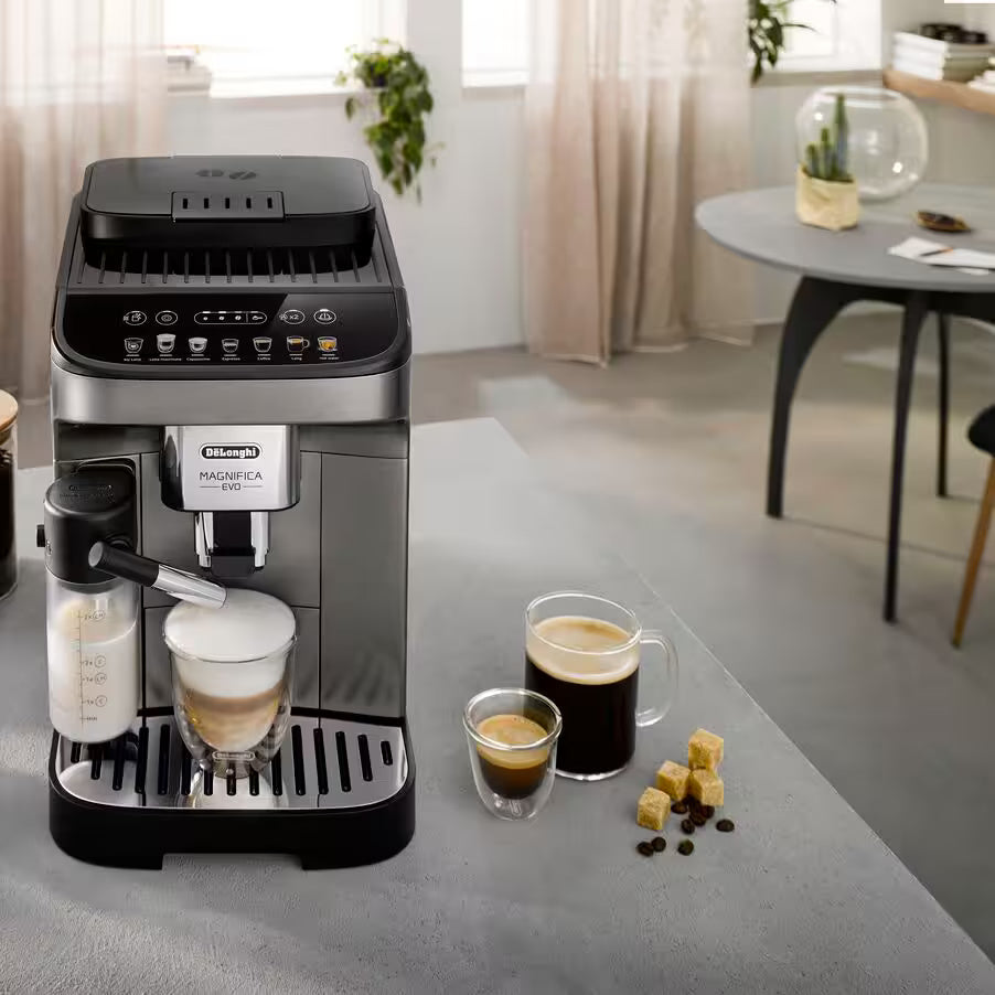 Delonghi Magnifica Evo Automatic Espresso Machine with Coffee Grinder and Milk Tank Water Filter
