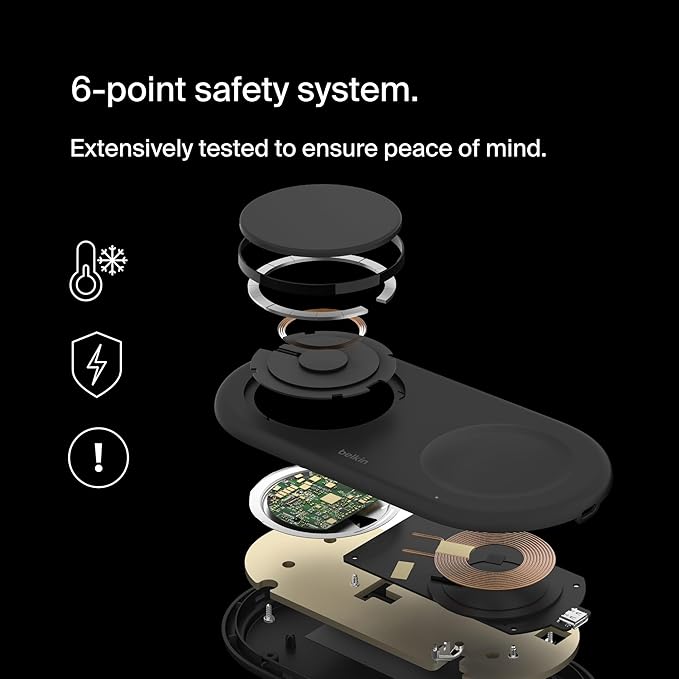 BELKIN BOOSTCHARGE PRO 2-IN-1 MAGNETIC WIRELESS CHARGING PAD WITH QI2 15W