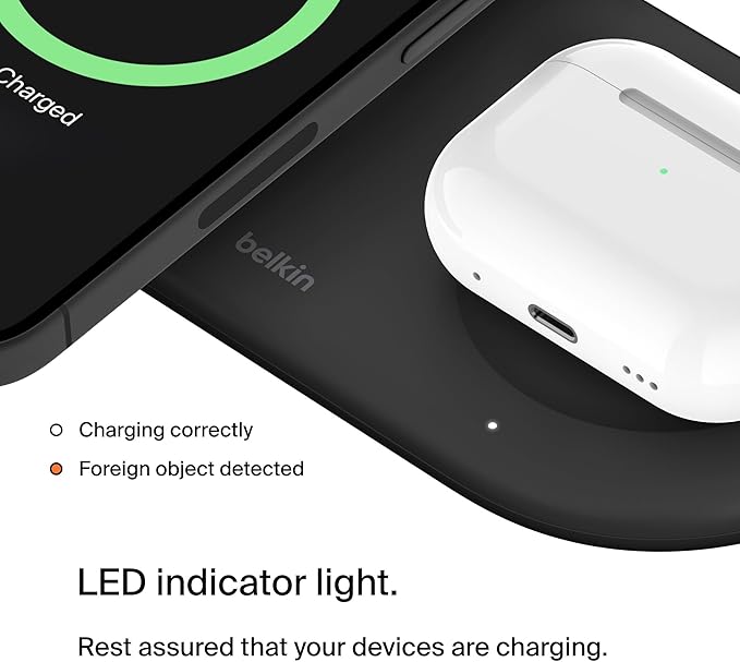 BELKIN BOOSTCHARGE PRO 2-IN-1 MAGNETIC WIRELESS CHARGING PAD WITH QI2 15W