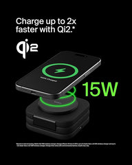 BELKIN BOOSTCHARGE 3IN1 TRAVEL WIRELESS CHARGING PAD WITH QI2 MAGNETIC 15W