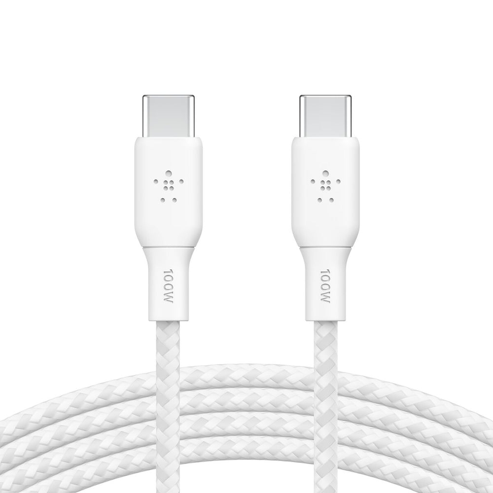 Belkin BoostCharge Braided USB-C to USB-C Cable 100W 2m - White
