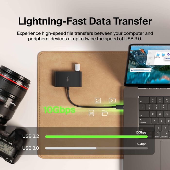 BELKIN CONNECT USB-C TO 4-PORT USB-C HUB, 100W PD