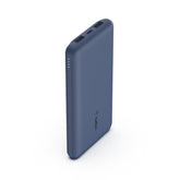 BELKIN BOOSTCHARGE 3-PORT 10K POWER BANK WITH USB-C 15W, DUAL USB-A, 15CM USB-A TO USB-C CABLE - Blue