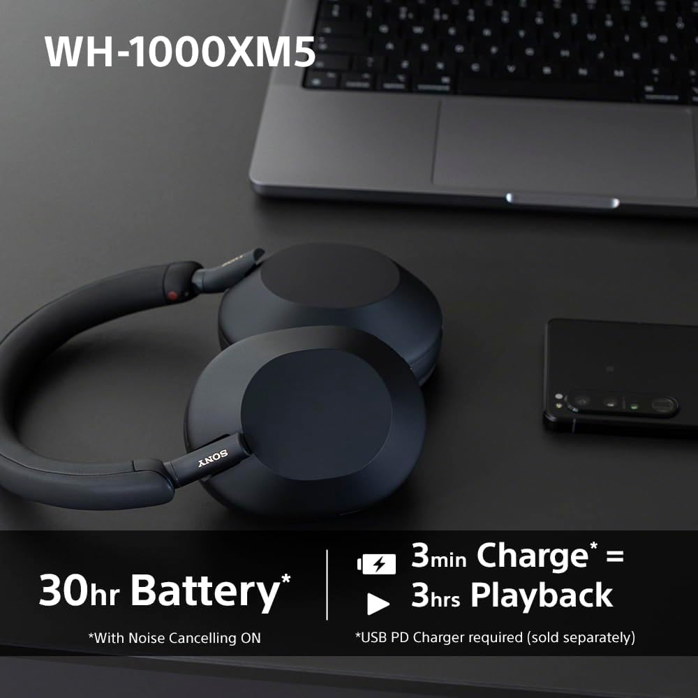 Sony WH-1000XM5 Wireless Noise Cancelling Headphones - Silver
