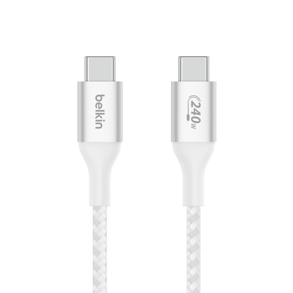 Belkin BoostCharge Braided USB-C to USB-C Cable 240W 1m - White