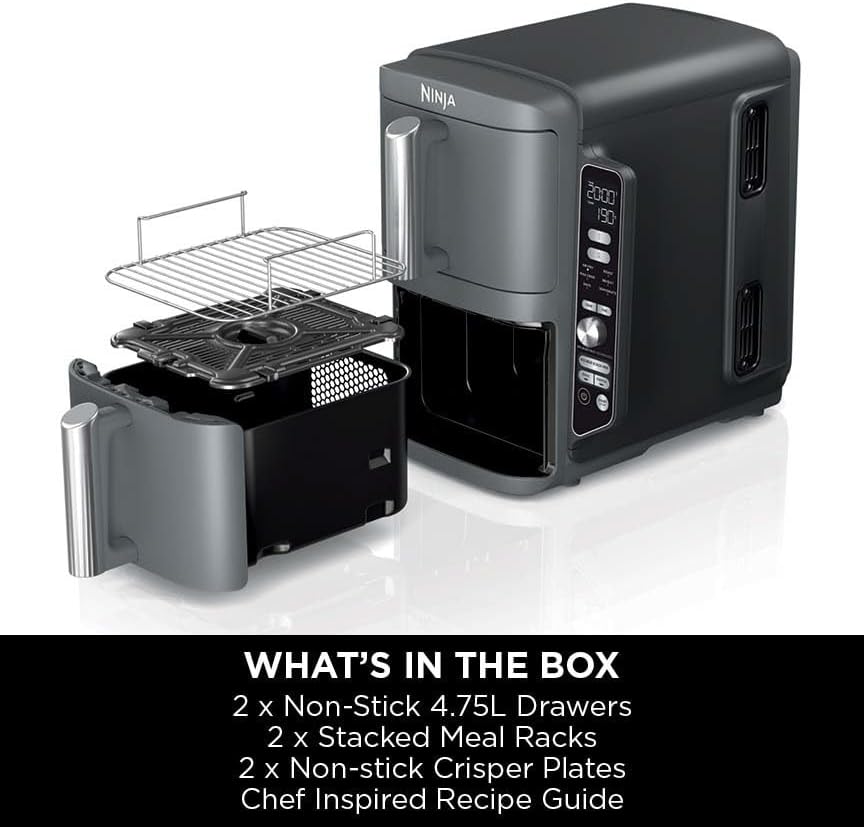 Ninja Double Stack XL 2-Level Air Fryer with Smart Cook System 9.5L