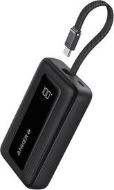 Anker Zolo Power Bank 10000mAh 30W with Built-in USB-C Cable - Black