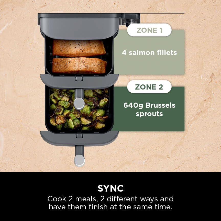 Ninja Double Stack XL 2-Level Air Fryer with Smart Cook System 9.5L