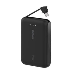 BELKIN BoostCharge Power Bank 10K with Integrated Cable - Black