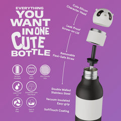 asobu Bestie Bottle Insulated Stainless Steel Water Bottle (panda)