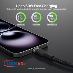 Belkin BoostCharge Pro Flex USB-C to USB-C Cable 60W 2M - Black