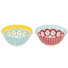 Easy Life Daisy 2-Piece 15cm Bowl Set in Box - Multicolored