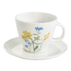 Easy Life Mille Fleurs 250ml Cup & Saucer Set in Box - Yellow & Blue