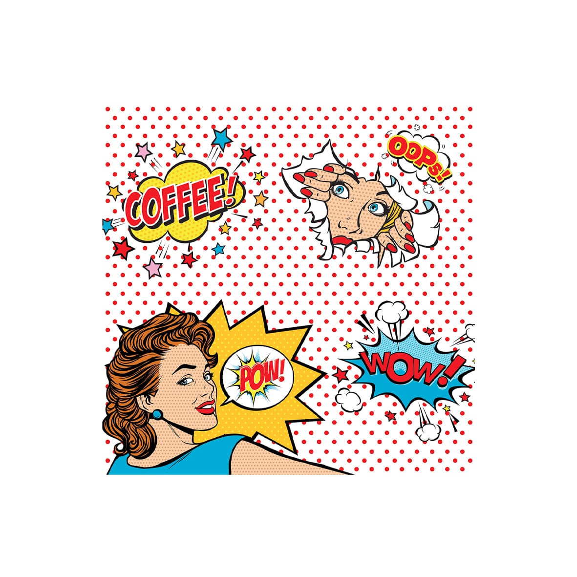 Easy Life Pop Art 20-Piece Paper Napkin Set - Multicolored