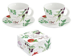 Easy Life Home & Kitchen 120ml 4-Piece Cups & Saucers Set in Box - Multicolored