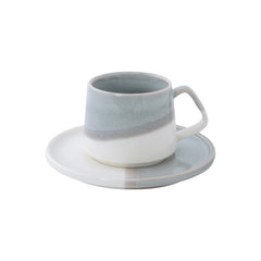 Easy Life Double 130ml Coffee Cup & Saucer Set - Gray