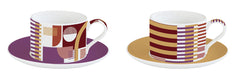 Easy Life Geometric Art 240ml 4-Piece Teacups Set in Box - Multicolored
