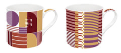 Easy Life Geometric Art 300ml 2-Piece Mug Set in Box - Multicolored