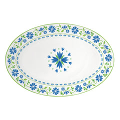 Easy Life Flowers Garden 35x23cm Serving Plate in Box - Blue & Green