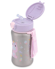 Skip Hop Besties Squad Stainless Steel Straw Bottle - Uma Unicorn side view