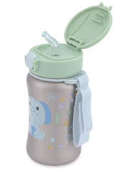 Skip Hop Besties Squad Stainless Steel Straw Bottle - Emmett Elephant side view