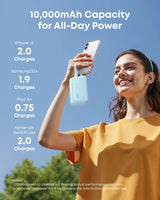 Anker Zolo Power Bank 10,000 mAh - 35W Dual Cable - White