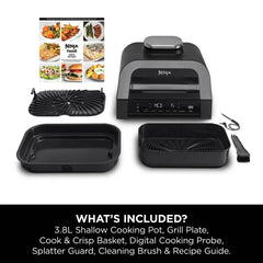 Ninja Foodi MAX 6-in-1 Health Grill & Air Fryer DG551ME - Grey