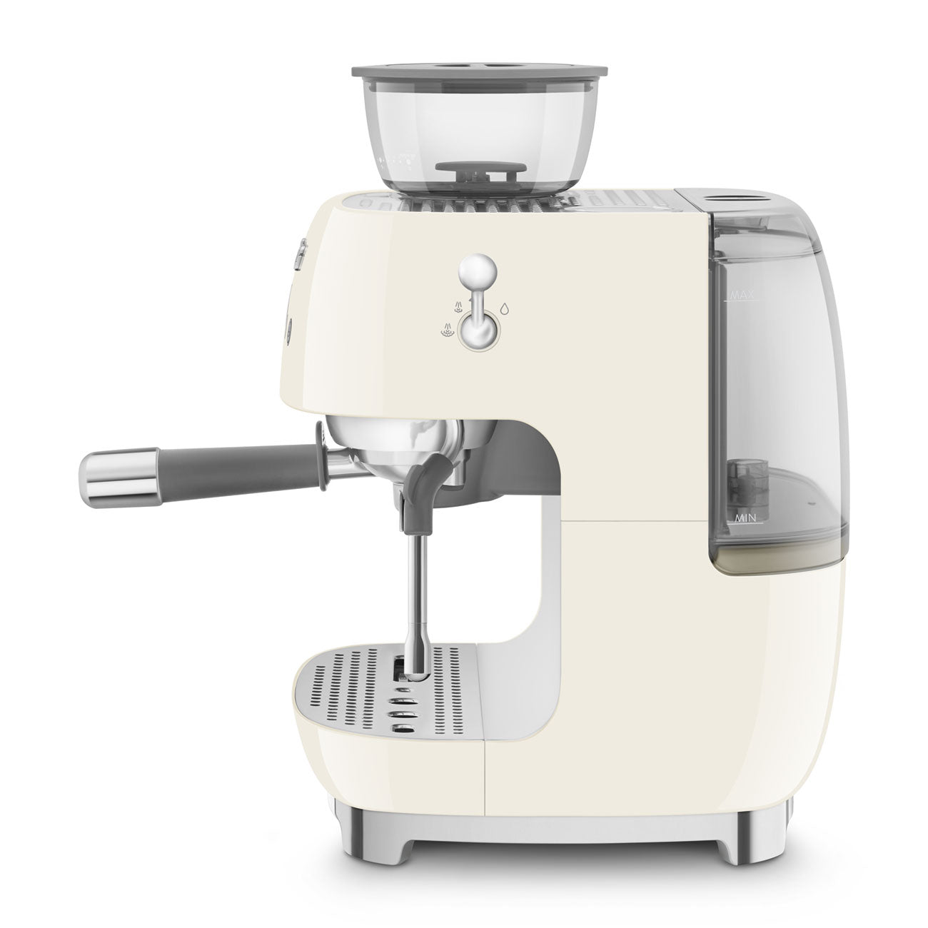 Smeg Manual Espresso Coffee Machine with Grinder 50's Style Aesthetic - Cream