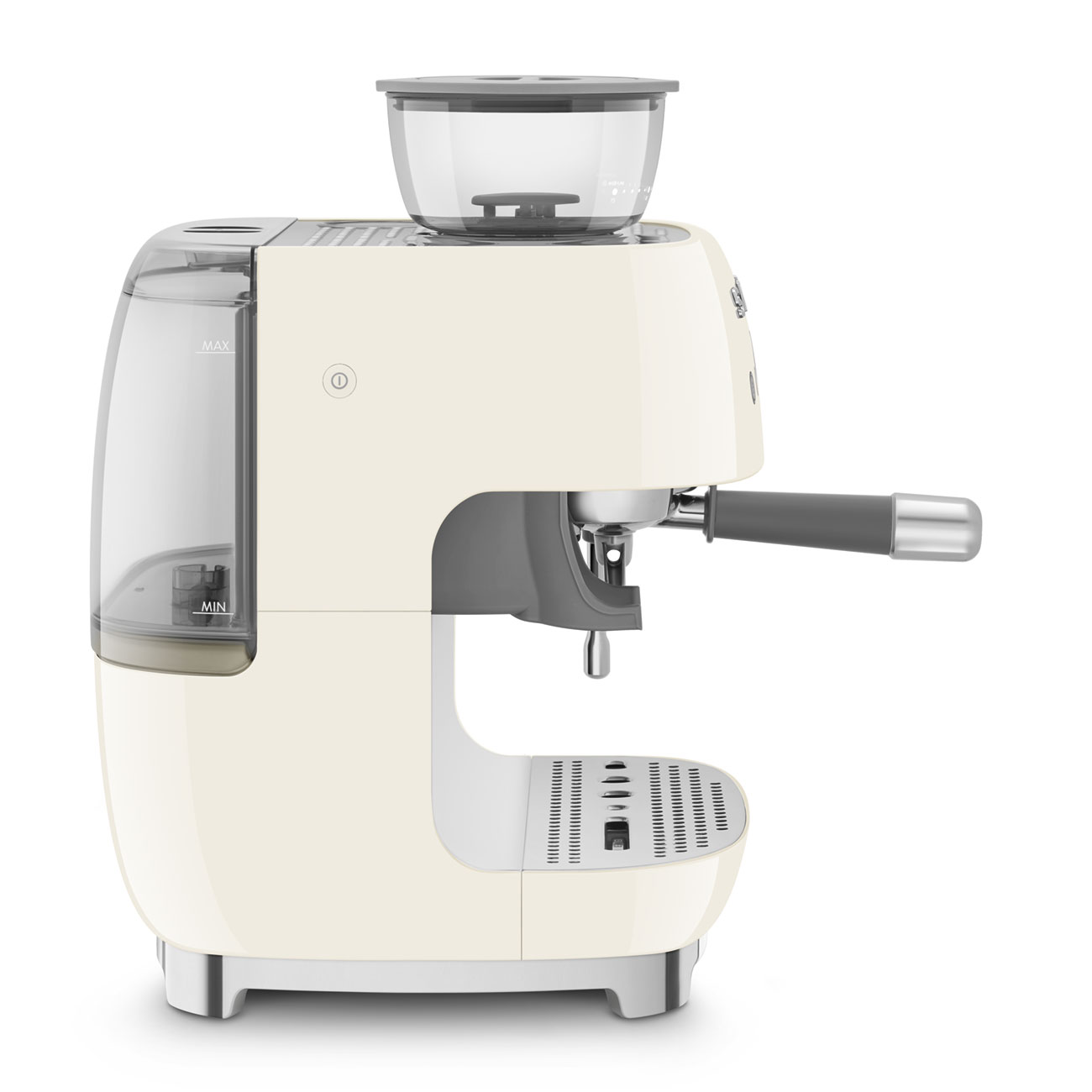 Smeg Manual Espresso Coffee Machine with Grinder 50's Style Aesthetic - Cream