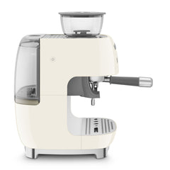 Smeg Manual Espresso Coffee Machine with Grinder 50's Style Aesthetic - Cream