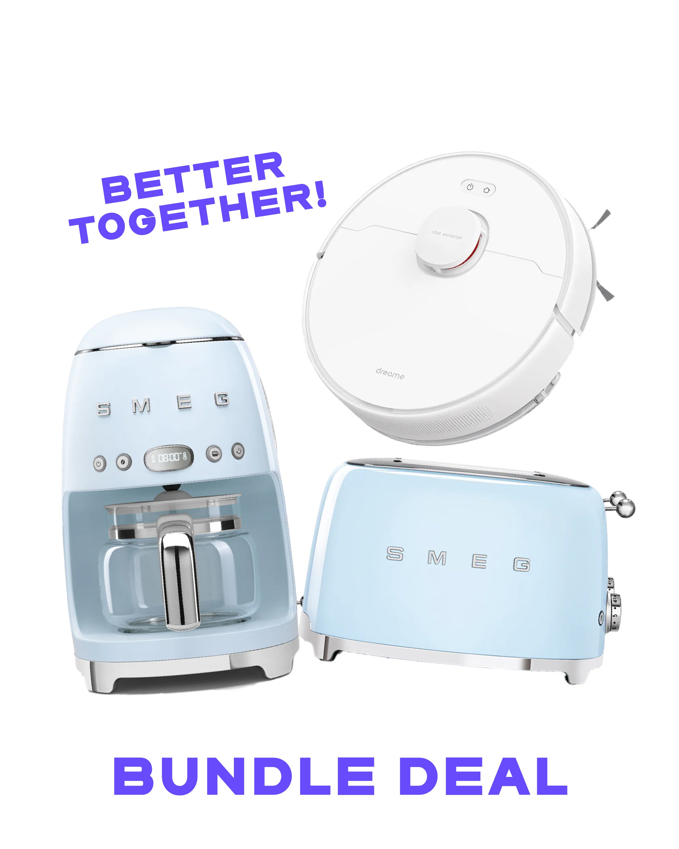 Smeg Toaster + Smeg Drip Filter + Dreame D9 Max