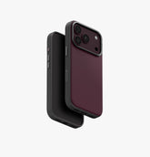 UNIQ Lyden DS MagClick Dual-Tone Vegan Leather iPhone 18 Pro Case – Deep Maroon - image 1