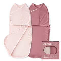 Momcozy Easy Swaddle Wrap 0-3M, 2-Pack - Pink (Bloom)