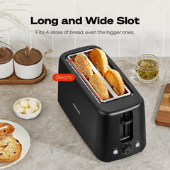 Nutricook Essentials Slim 4-Slice Toaster features