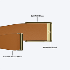 Whoop MG LeatherLuxe Tapered Band - Camel/Gold