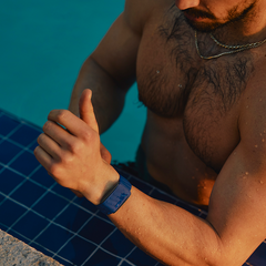 WHOOP 5.0 SportFlex Band in Rush - worn on wrist