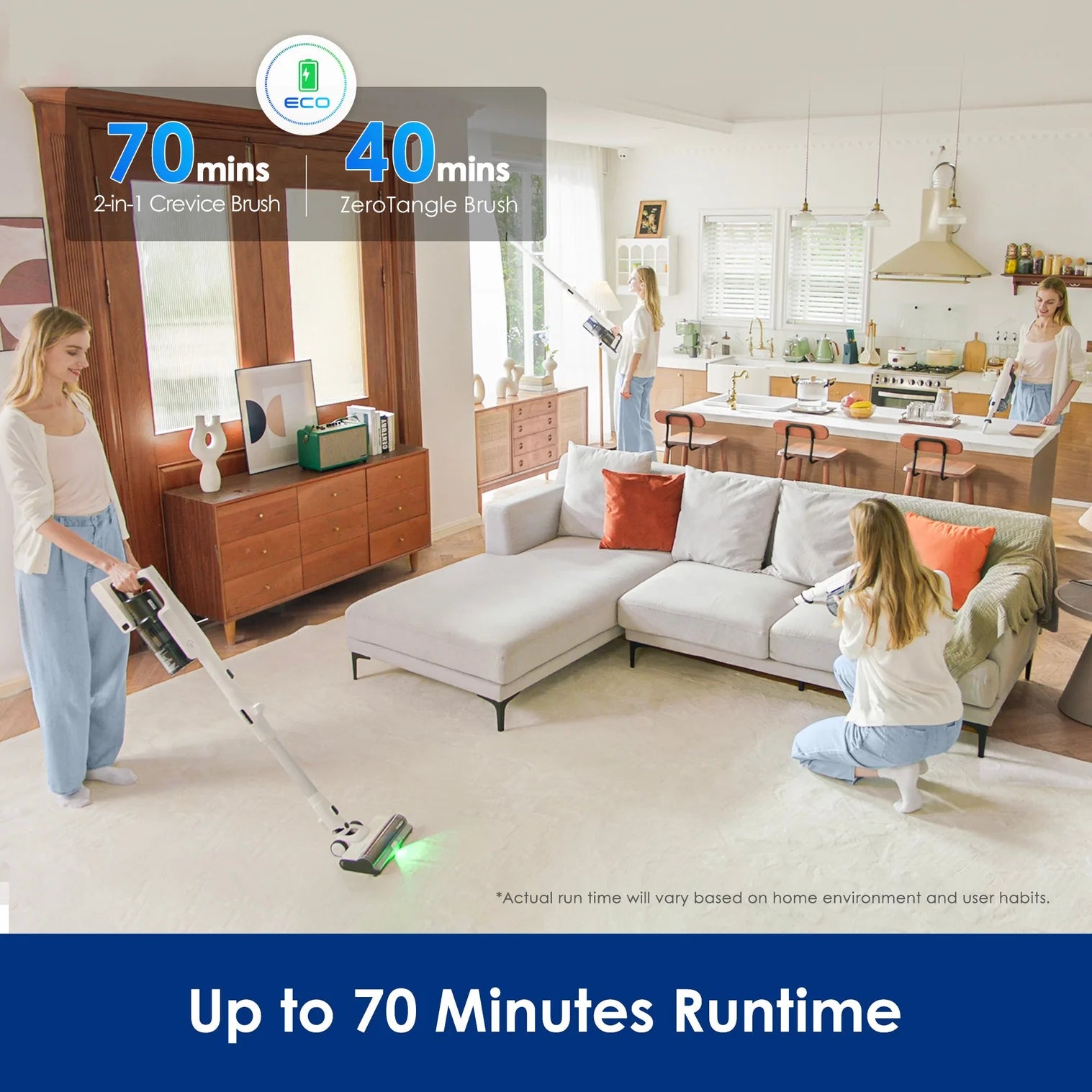 Tineco A50S Cordless Stick Vacuum , 500 W