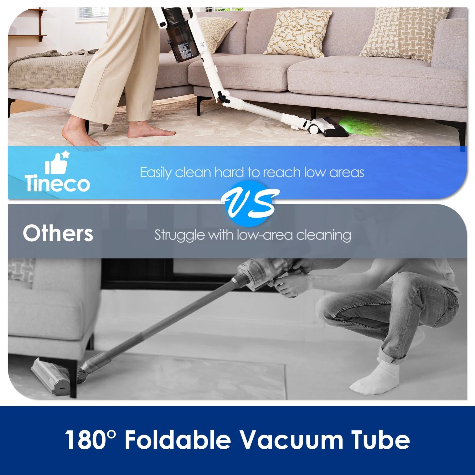 Tineco A50S Cordless Stick Vacuum , 500 W