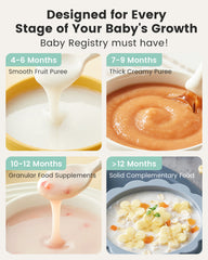 GROWNSY NutriChef Steam & Blend Baby Food Maker - White