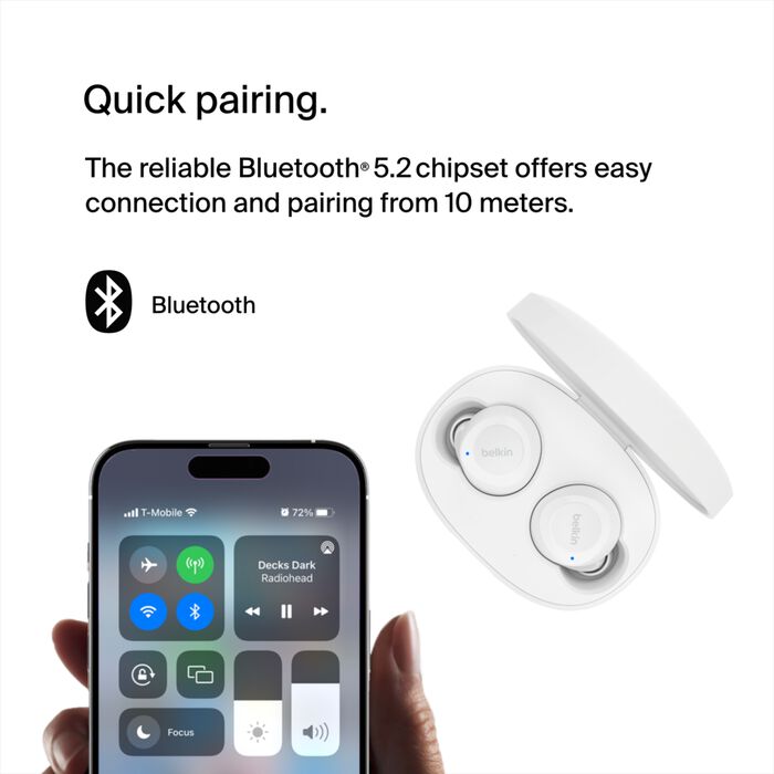 BELKIN SOUNDFORM BOLT TRUE WIRELESS EARBUDS - White