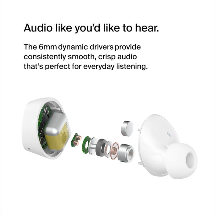 BELKIN SOUNDFORM BOLT TRUE WIRELESS EARBUDS - White