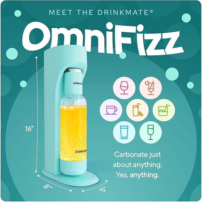 Drinkmate OmniFizz Sparkling Water and Soda Maker - Arctic Blue