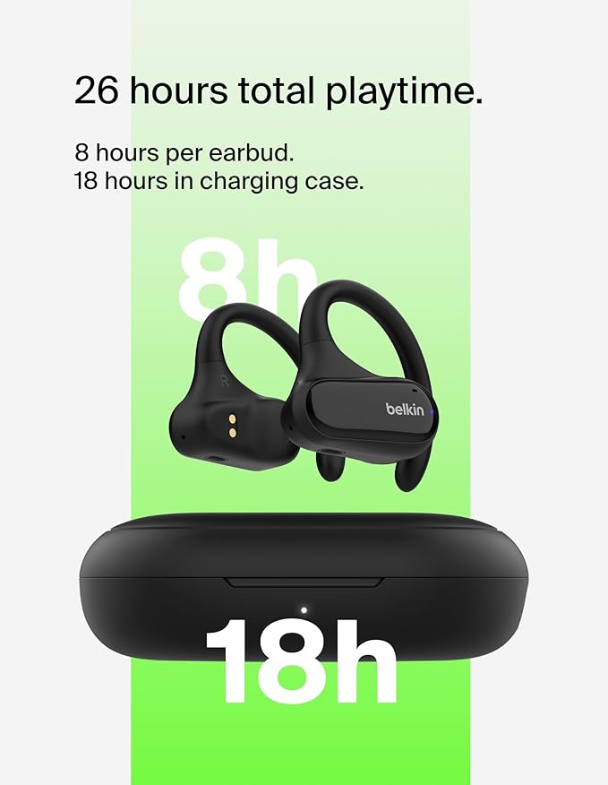 BELKIN SOUNDFORM BREEZE OPEN EAR TRUE WIRELESS EARBUDS - Black